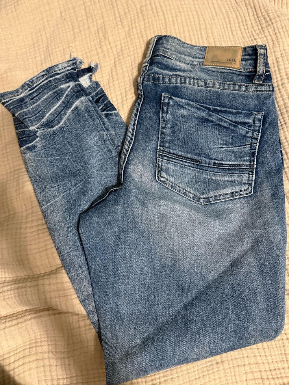 BKE Gabby Curvy Fit High Rise Ankle Tall Blue Jeans